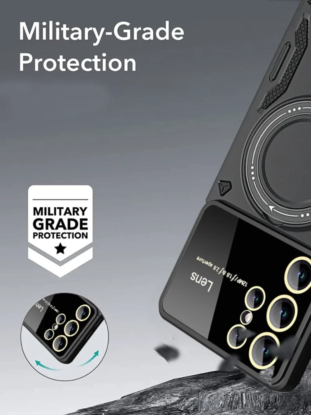 Samsung S25 Ultra Magnetic Ring Case w/ Kickstand Shockproof Hybrid